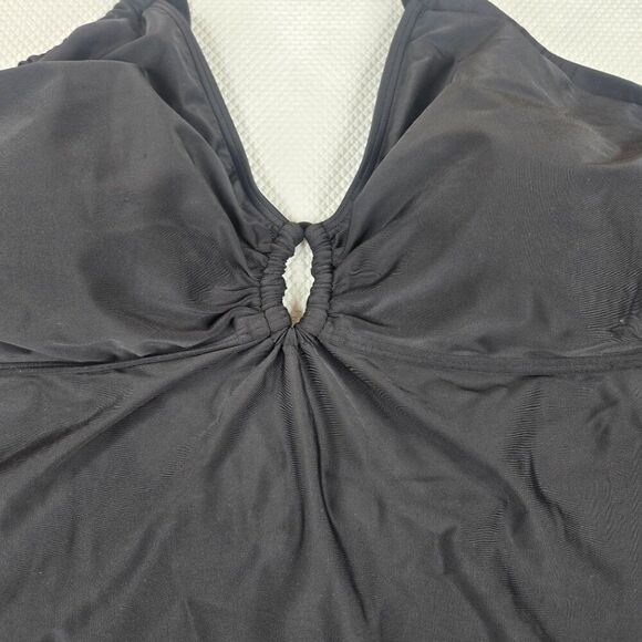 Cocos Swim Womens Halter Black Swim Top Tankini Size 20W - Picture 3 of 6